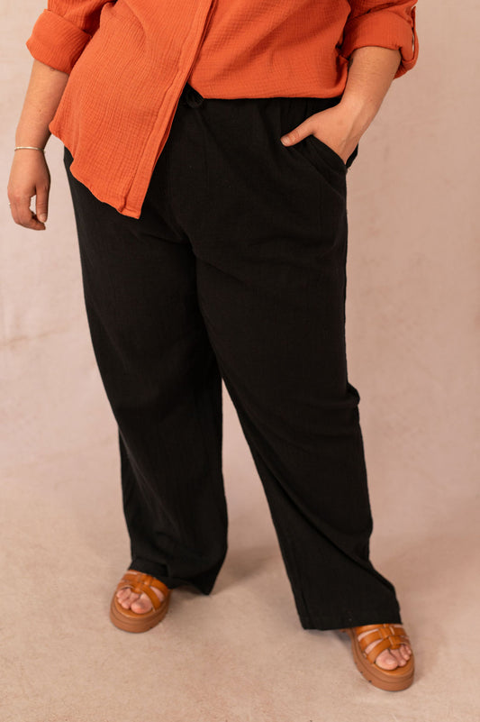 Pantalon droit en coton - Pantalon Tizana