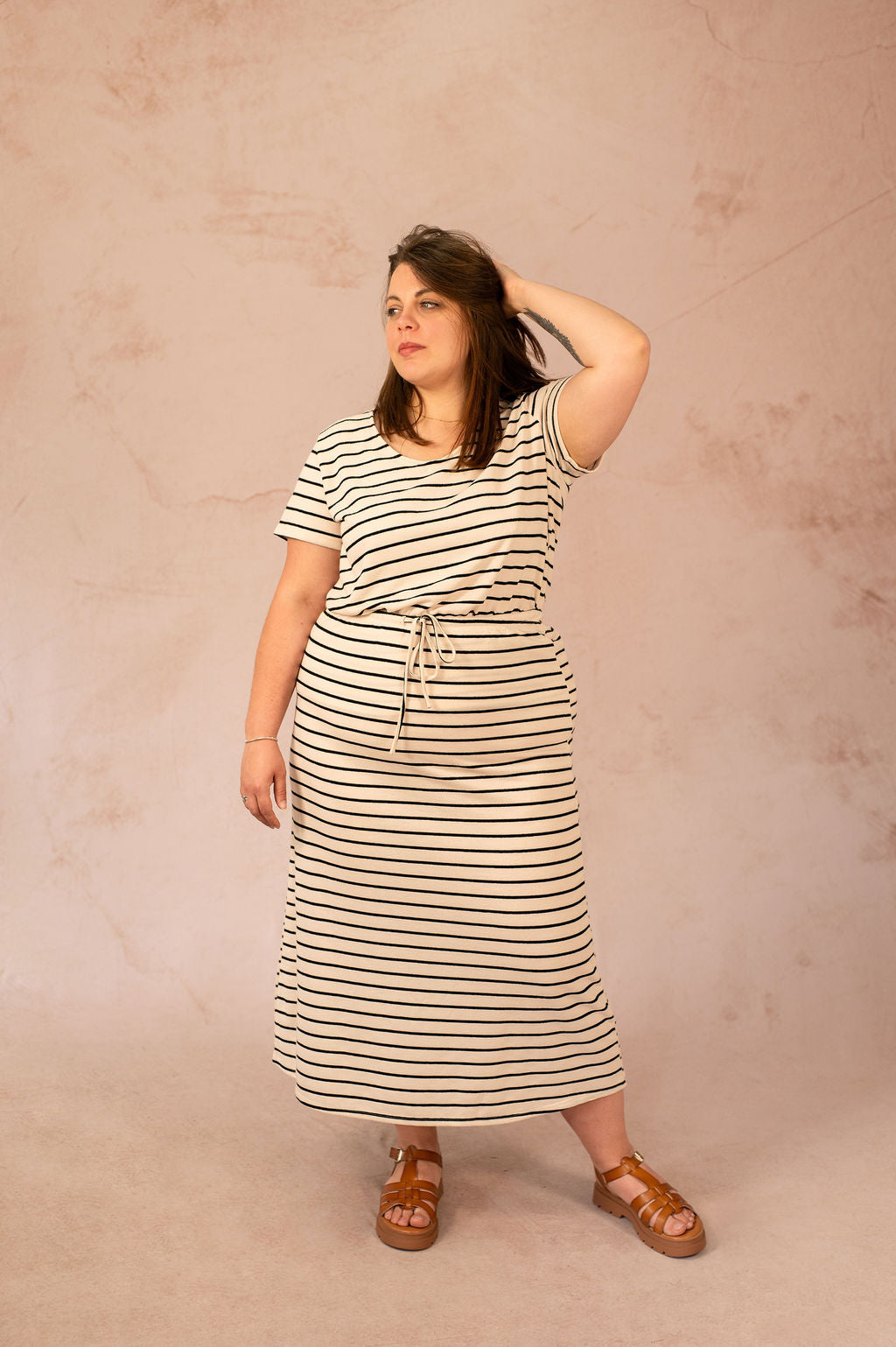 Jupe longue droite motif marinière Jupe Jana Vêtement femme