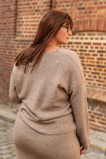 Pull col V - Ensemble en maille Ibi