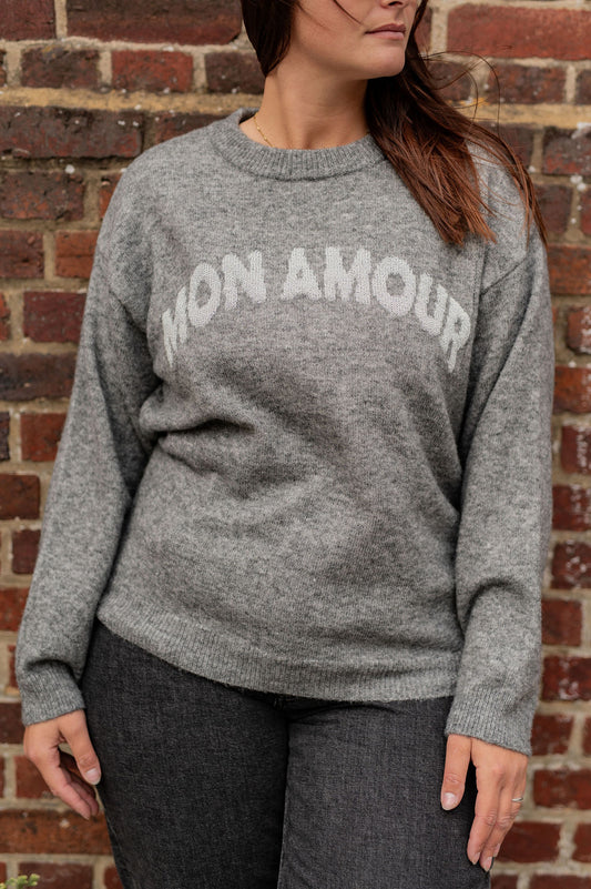 Pull ample avec écriture - Pull Amoremio