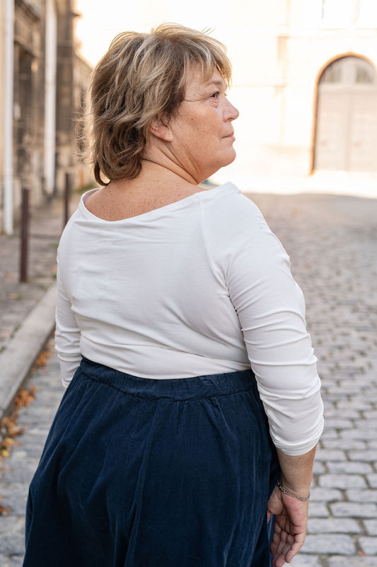 Top en coton col Bardot - Top Live