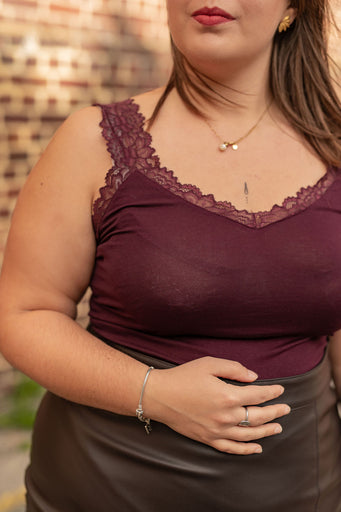 Top avec bretelles en dentelle - Débardeur Rosa