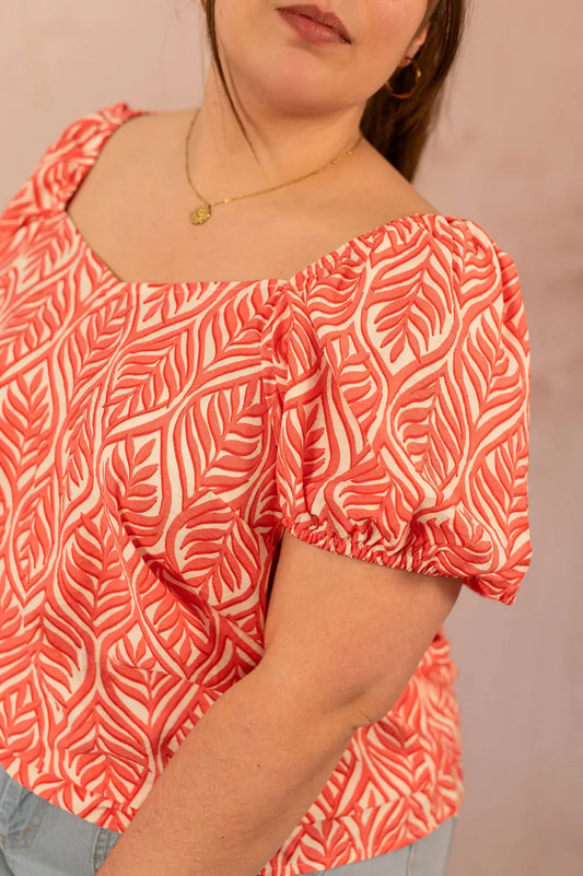 Blouse imprimée avec noeud - Blouse Dana - grande taille - LAÏLLA