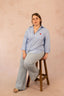 Chemise à rayures avec broderie coeur rouge - Chemise Hélène - grande taille - LAÏLLA