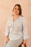 Chemise à rayures avec cœurs brodés - Chemise Leslie - grande taille - LAÏLLA