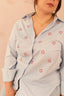 Chemise à rayures avec cœurs brodés - Chemise Leslie - grande taille - LAÏLLA