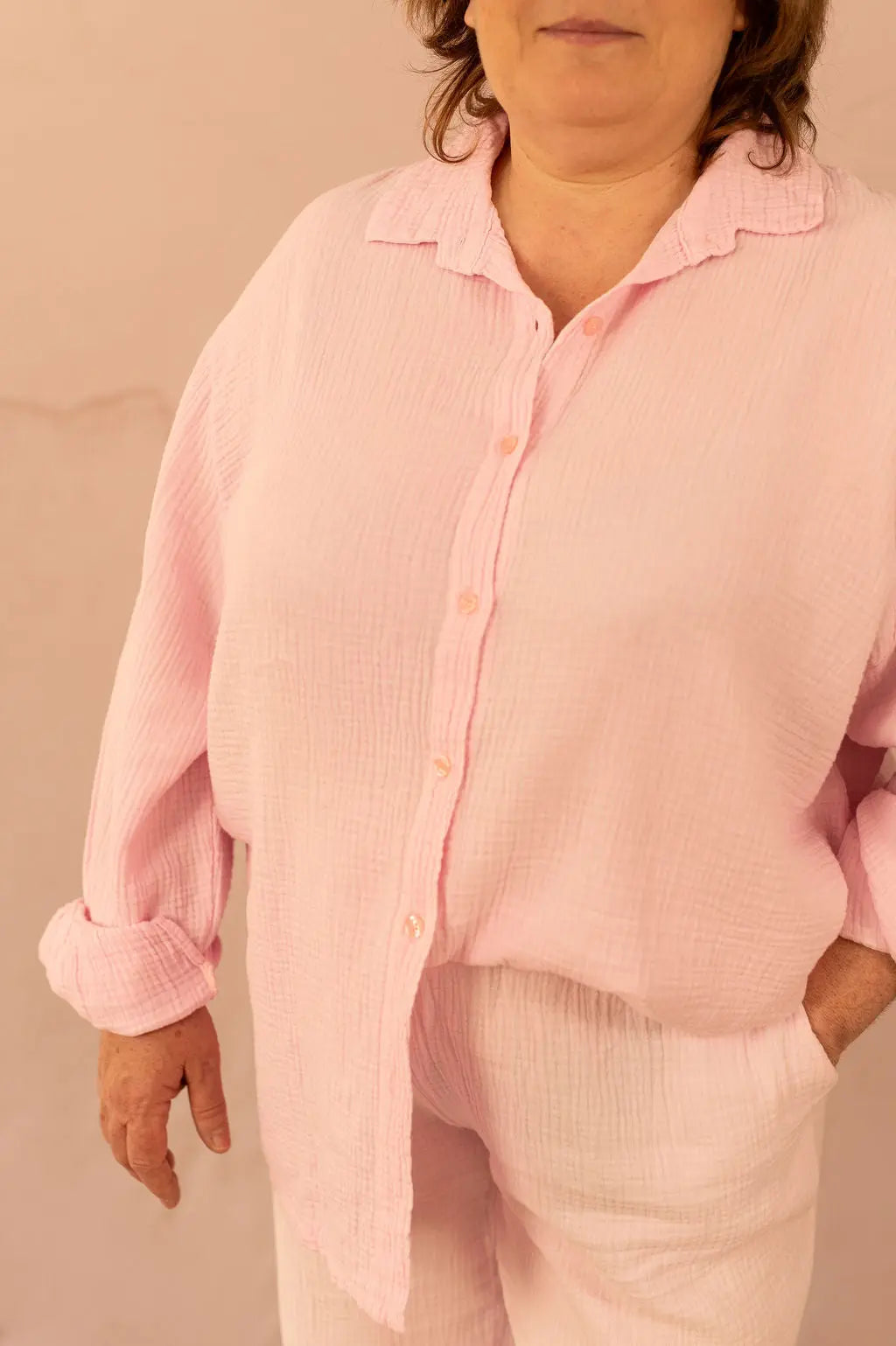 Chemise oversize en gaze de coton - Chemise Cynthia - grande taille - LAÏLLA