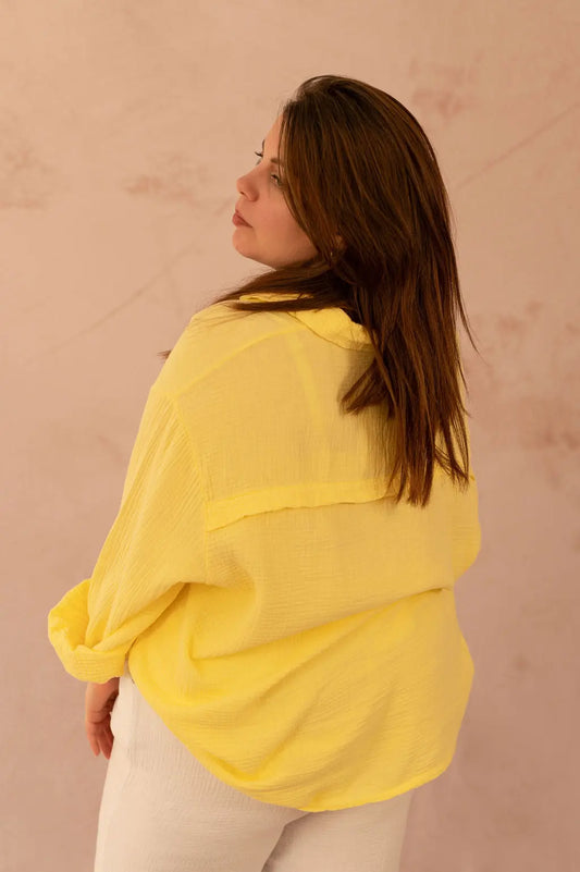 Chemise oversize en gaze de coton - Chemise Cynthia - grande taille - LAÏLLA