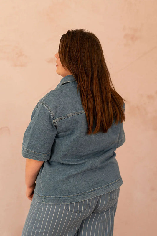 Chemisier en jean oversize - Chemisier Sophie - grande taille - LAÏLLA
