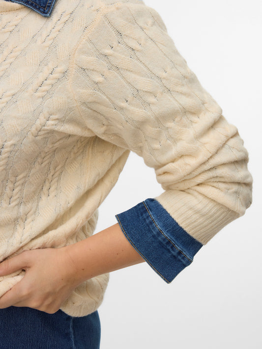 Pull Aries – Pull torsadé crème