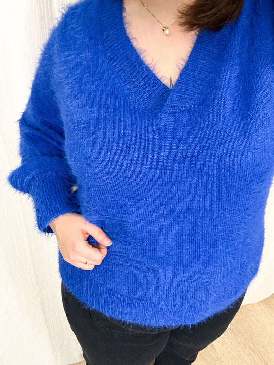 Pull Poilu – Pull femme col V