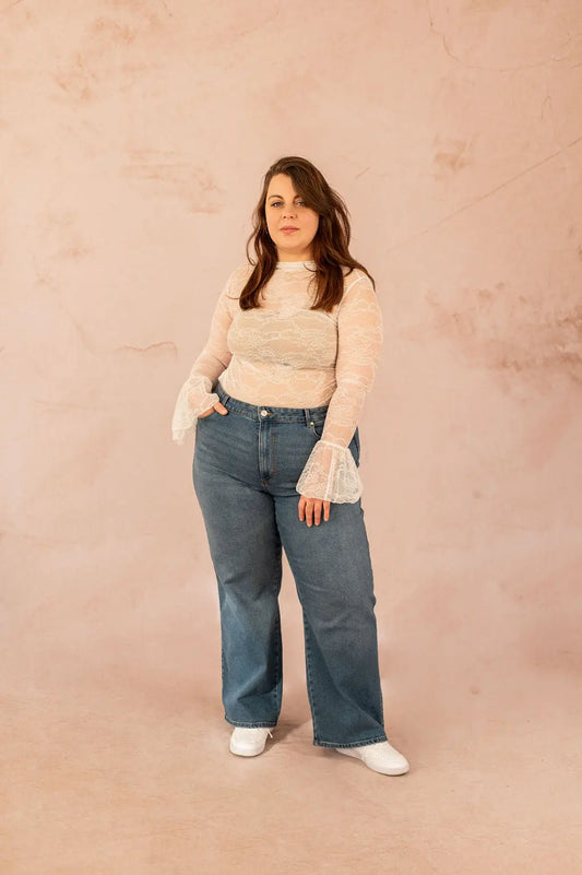 Jeans wide leg taille haute - Jeans Snow - grande taille - LAÏLLA