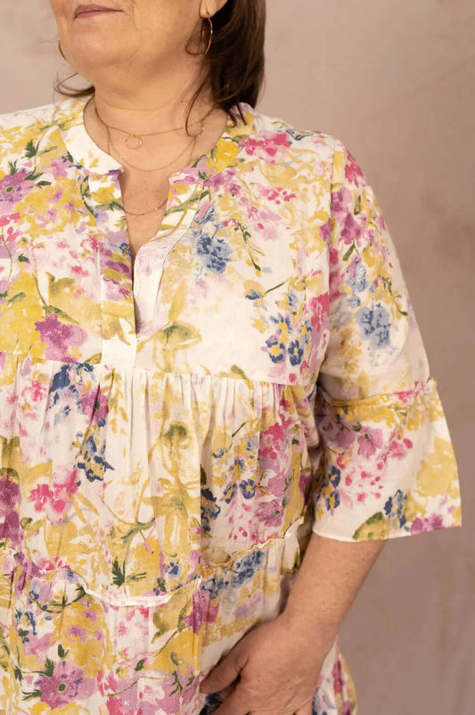 Robe babydoll fleurie - Robe Dicthe - grande taille - LAÏLLA