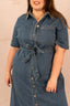 Robe chemise longue en jean - Robe Lana - grande taille - LAÏLLA