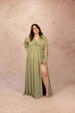 Robe longue en mousseline - Robe Roseline - grande taille -  LAÏLLA