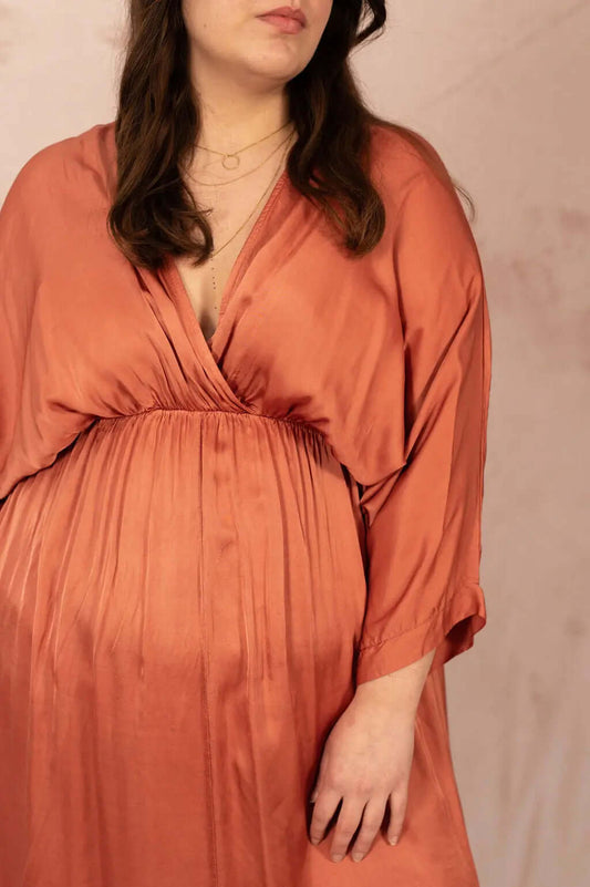 Robe satinée avec élastique - Robe Iris - grande taille - LAÏLLA