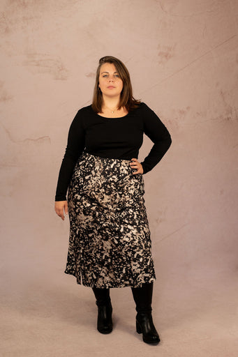 Jupe satinée à imprimé - Jupe Domina