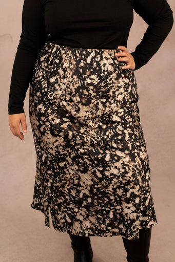 Jupe satinée à imprimé - Jupe Domina