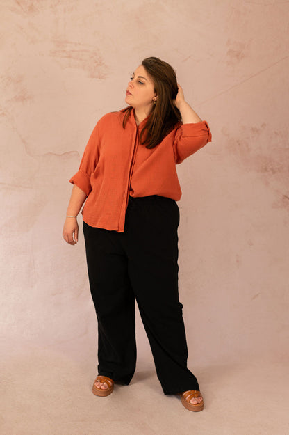 Pantalon droit en coton - Pantalon Tizana