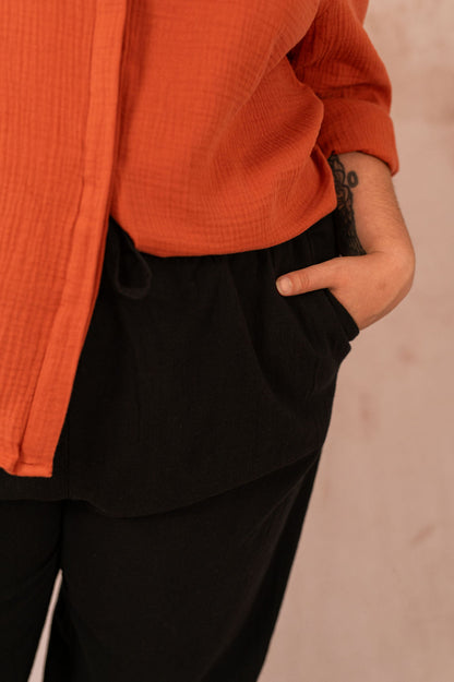 Pantalon droit en coton - Pantalon Tizana