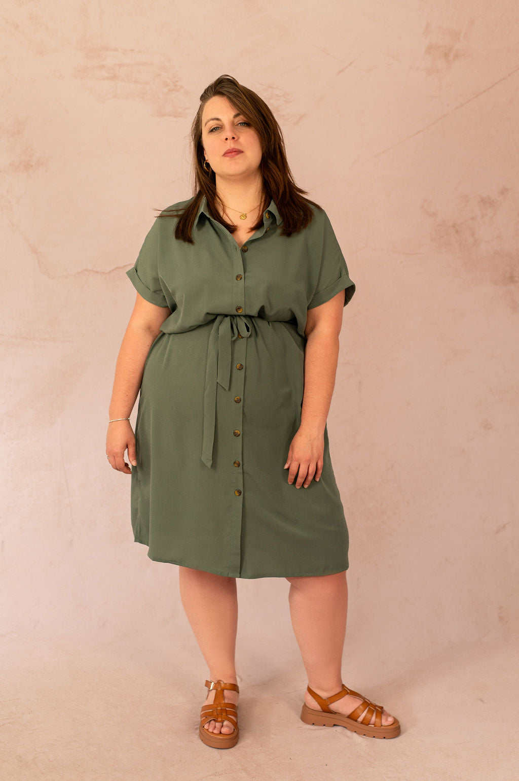 Robe chemise courte avec ceinture - Robe Diega