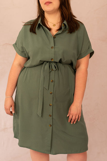 Robe chemise courte avec ceinture - Robe Diega