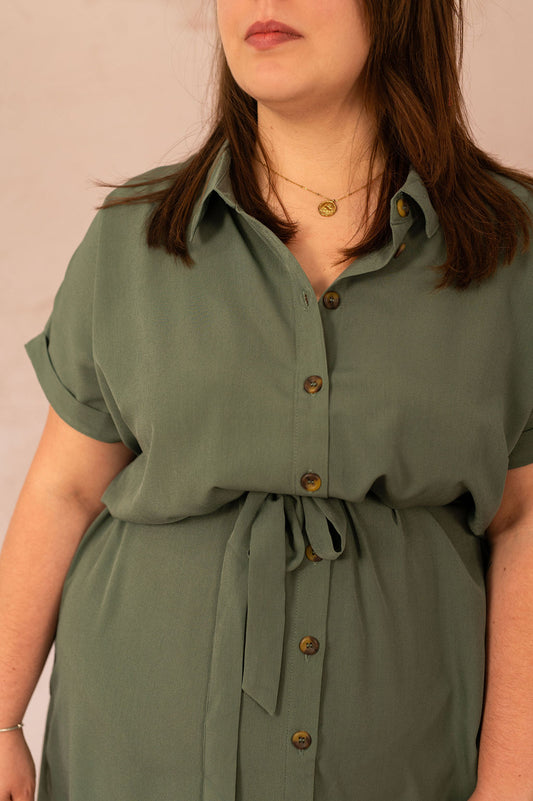 Robe chemise courte avec ceinture - Robe Diega