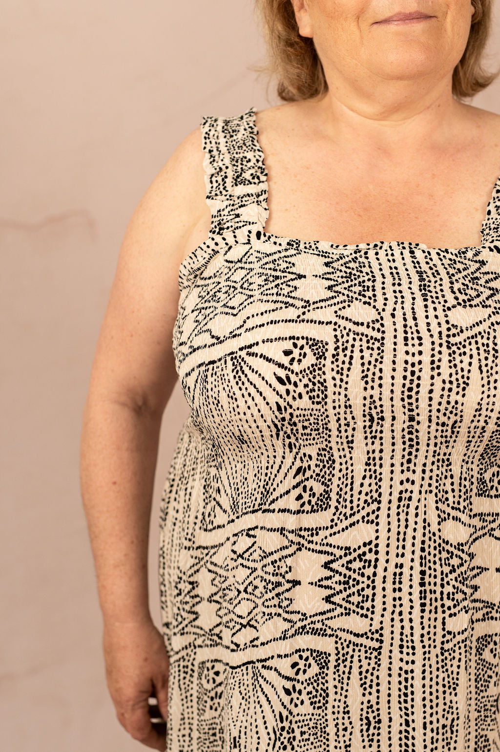 Robe à imprimé mi-longue avec bretelles - Robe Menny