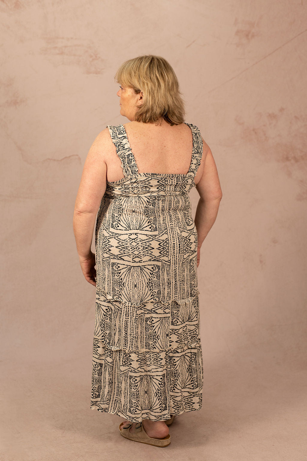 Robe à imprimé mi-longue avec bretelles - Robe Menny