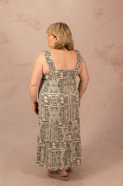 Robe à imprimé mi-longue avec bretelles - Robe Menny