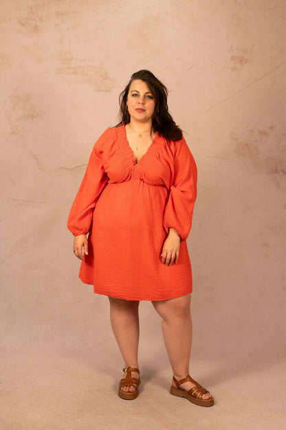 Robe courte en gaze de coton - Robe Lara