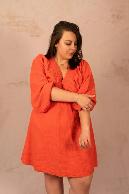 Robe courte en gaze de coton - Robe Lara