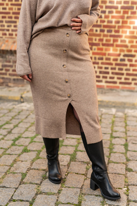 Jupe en maille boutonnée - Ensemble en maille Ibi