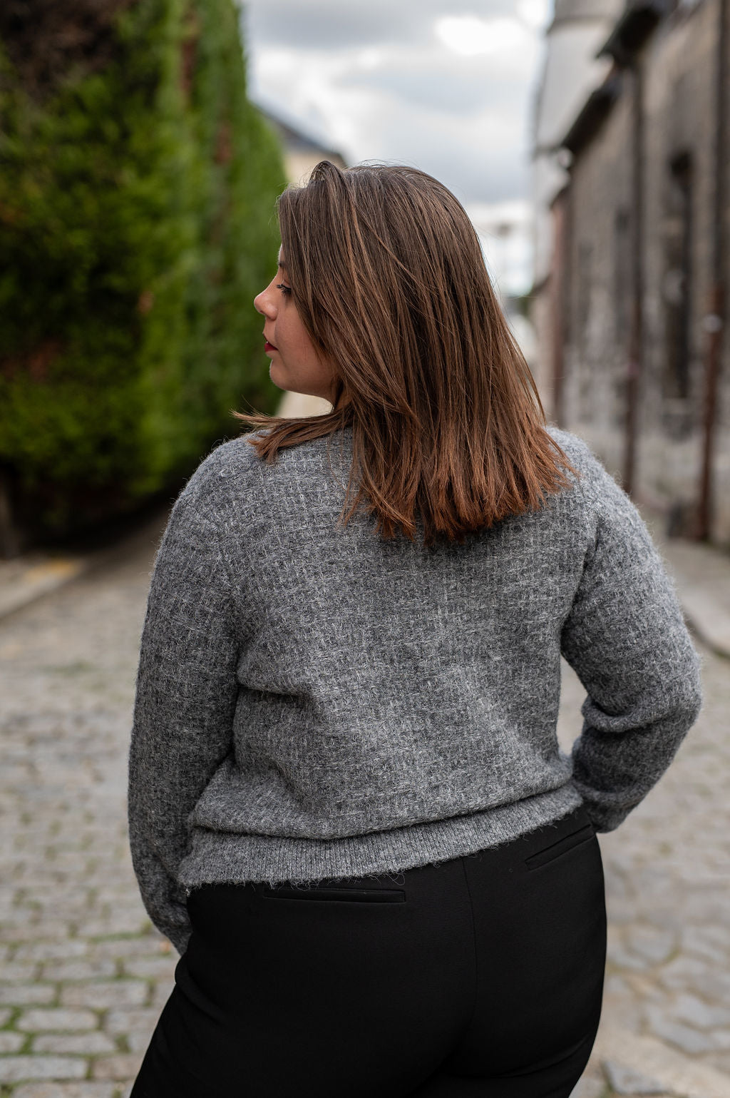 Gilet en maille à boutons fleurs - Gilet Blossom