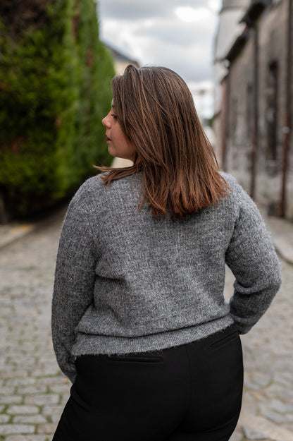 Gilet en maille à boutons fleurs - Gilet Blossom