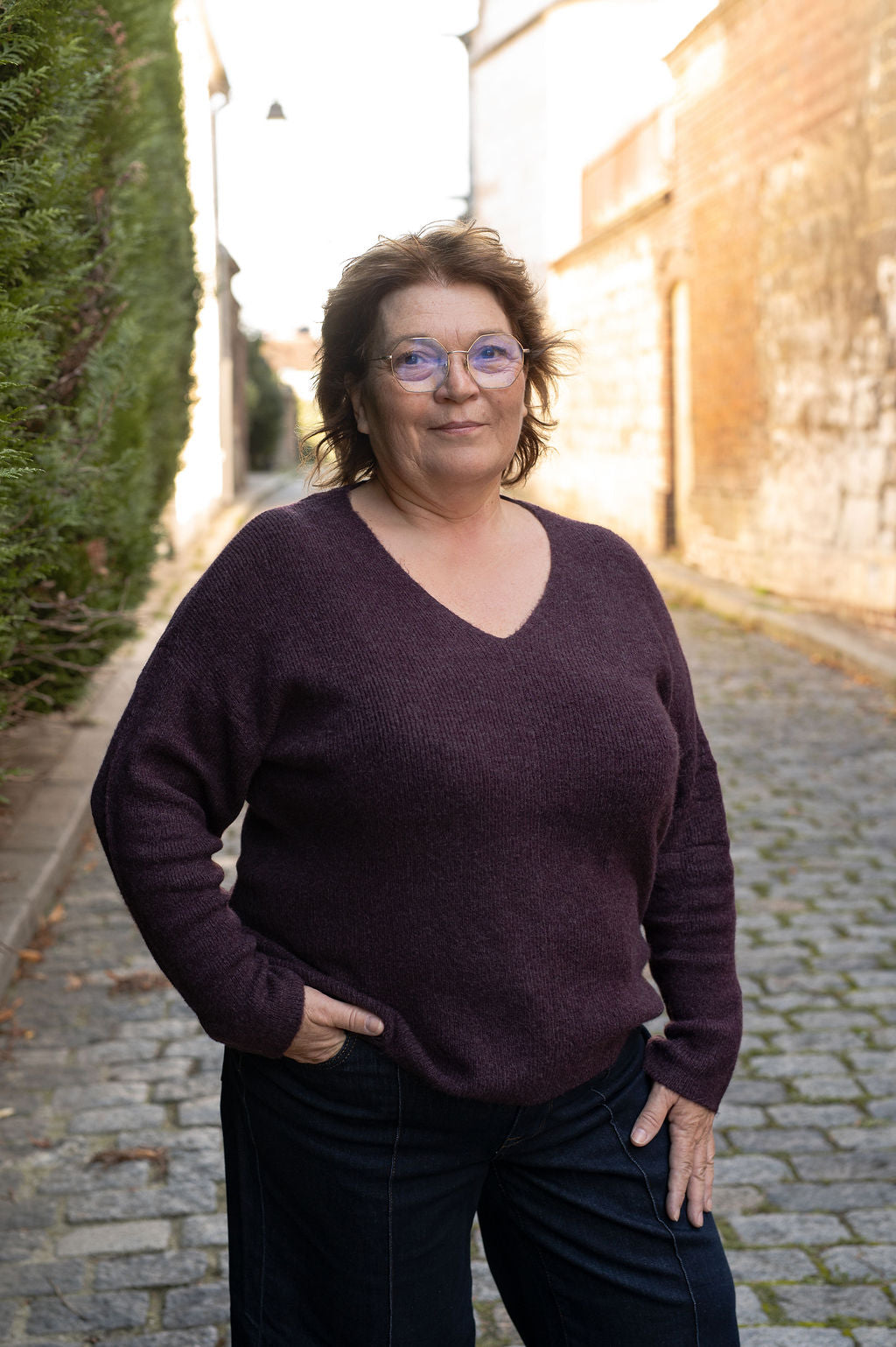 Pull col V en maille douce - Pull Rewlefile