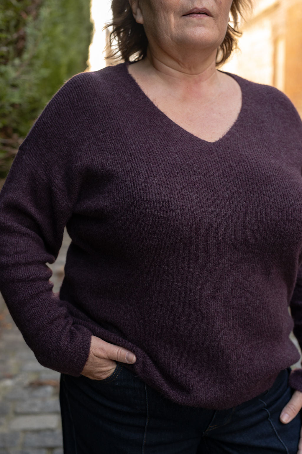 Pull col V en maille douce - Pull Rewlefile