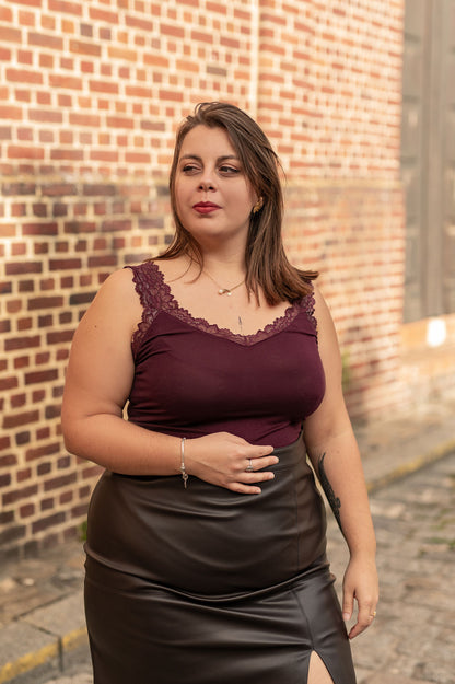 Top avec bretelles en dentelle - Débardeur Rosa