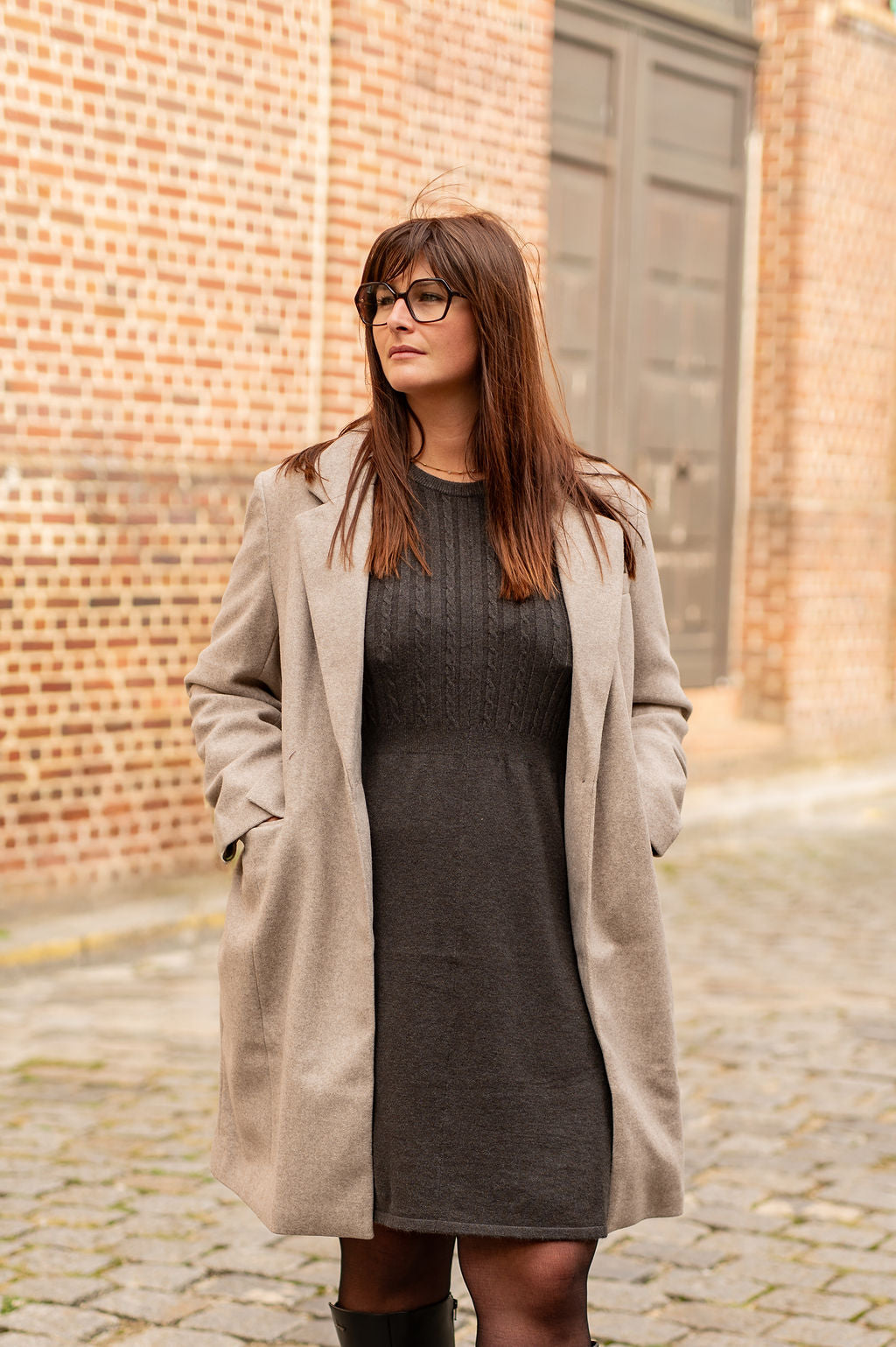 Manteau droit avec col à revers - Manteau Nancy