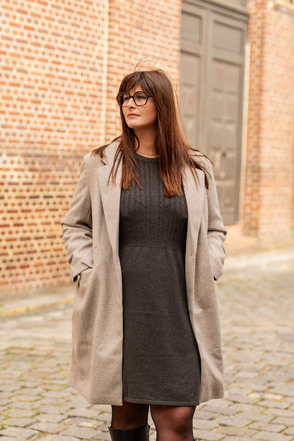 Manteau droit avec col à revers - Manteau Nancy