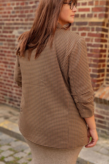 Blazer long motif pied de poule - Blazer Lettie