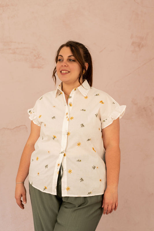 Chemisier avec fleurs brodées - Chemisier Kylie