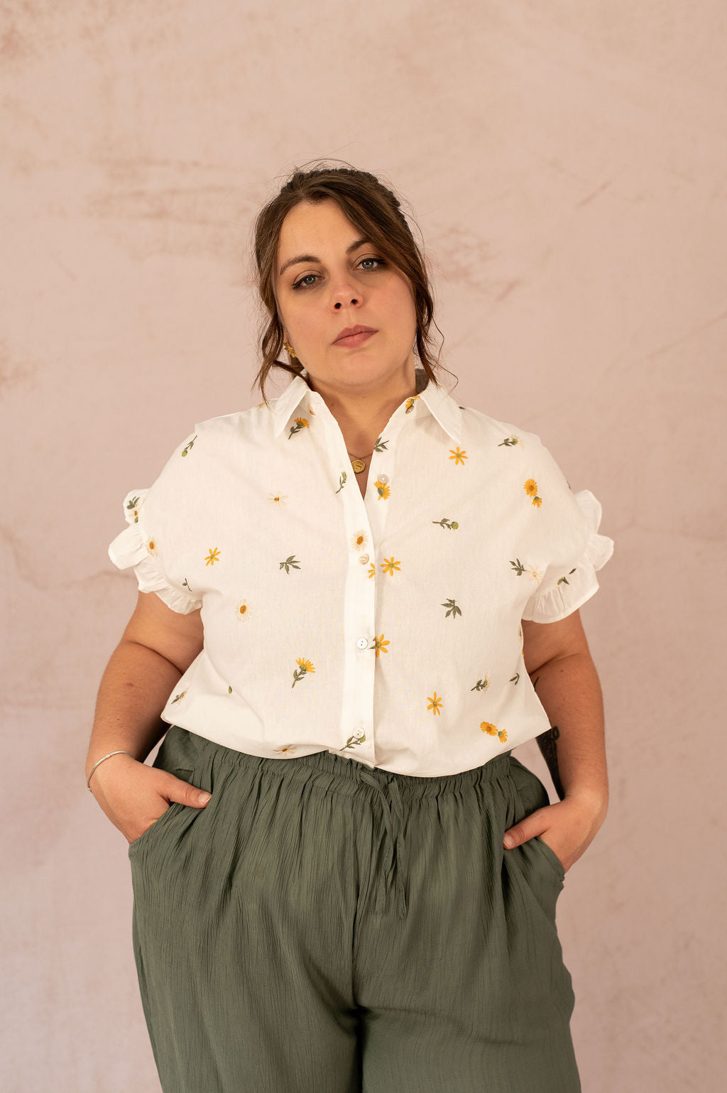 Chemisier avec fleurs brodées - Chemisier Kylie