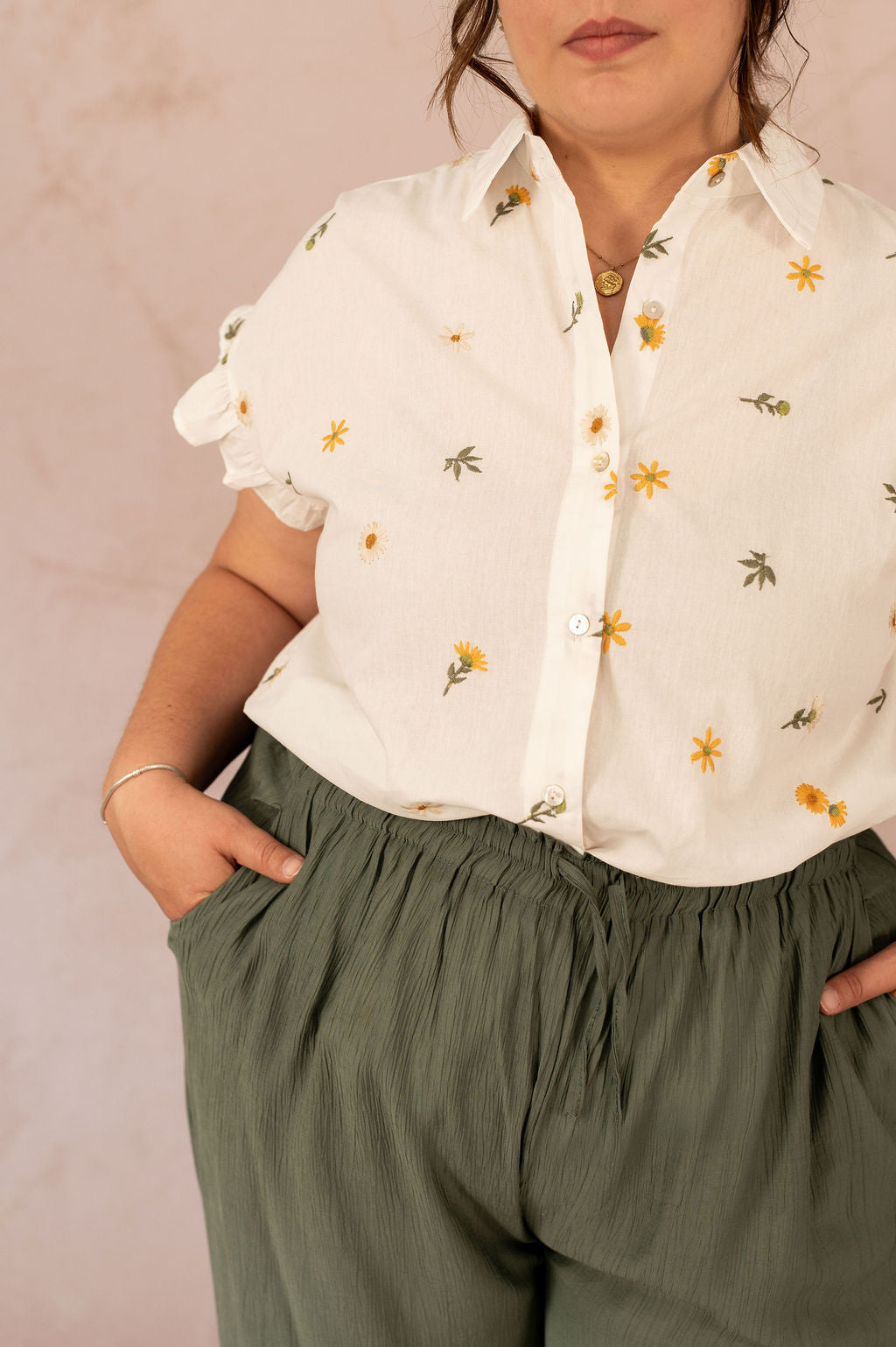 Chemisier avec fleurs brodées - Chemisier Kylie