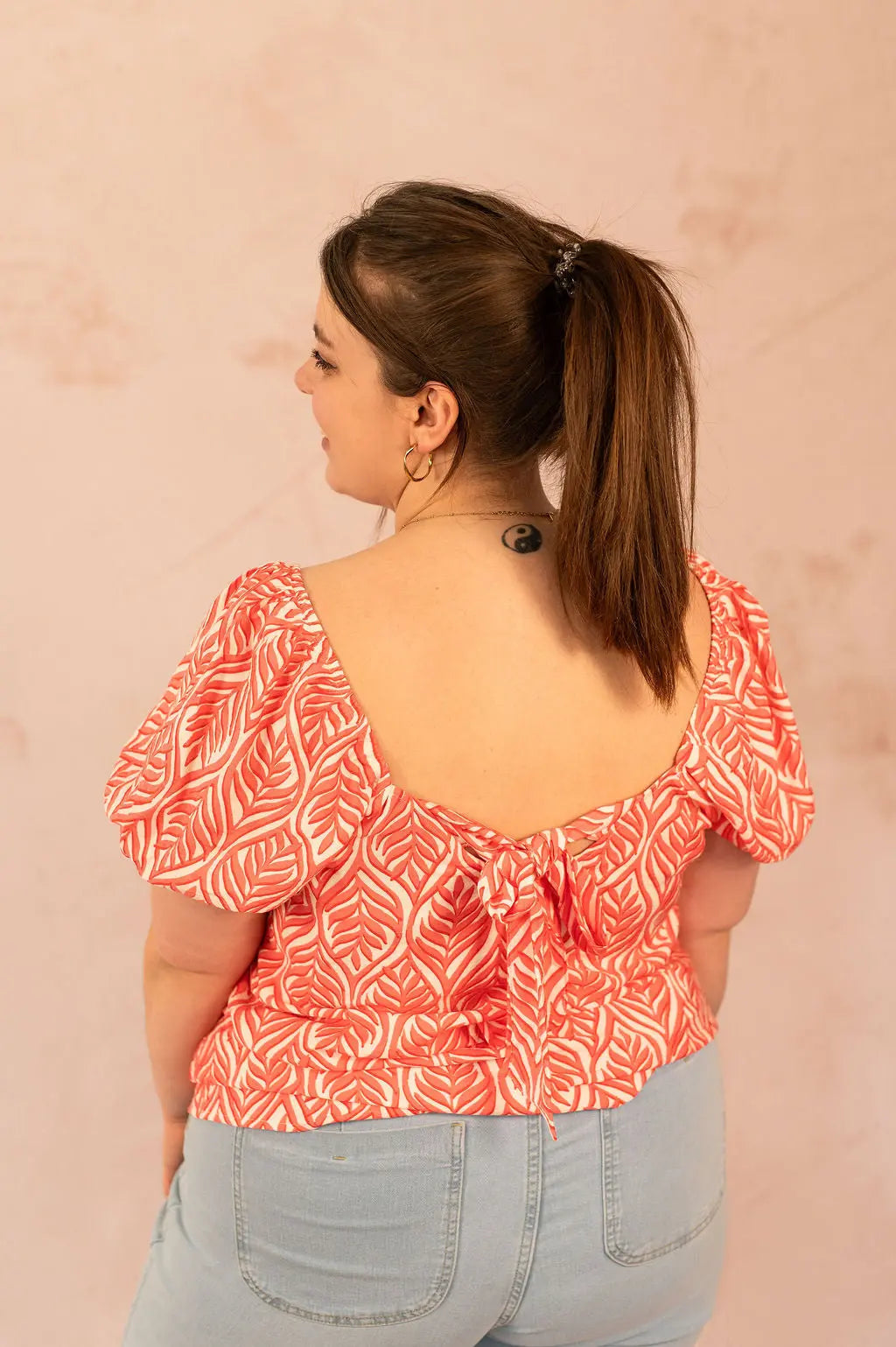 Blouse imprimée avec noeud - Blouse Dana - grande taille -  LAÏLLA