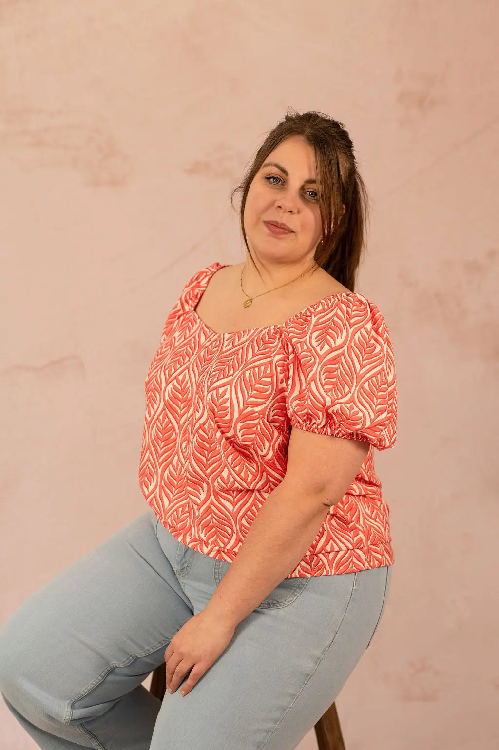 Blouse imprimée avec noeud - Blouse Dana - grande taille -  LAÏLLA