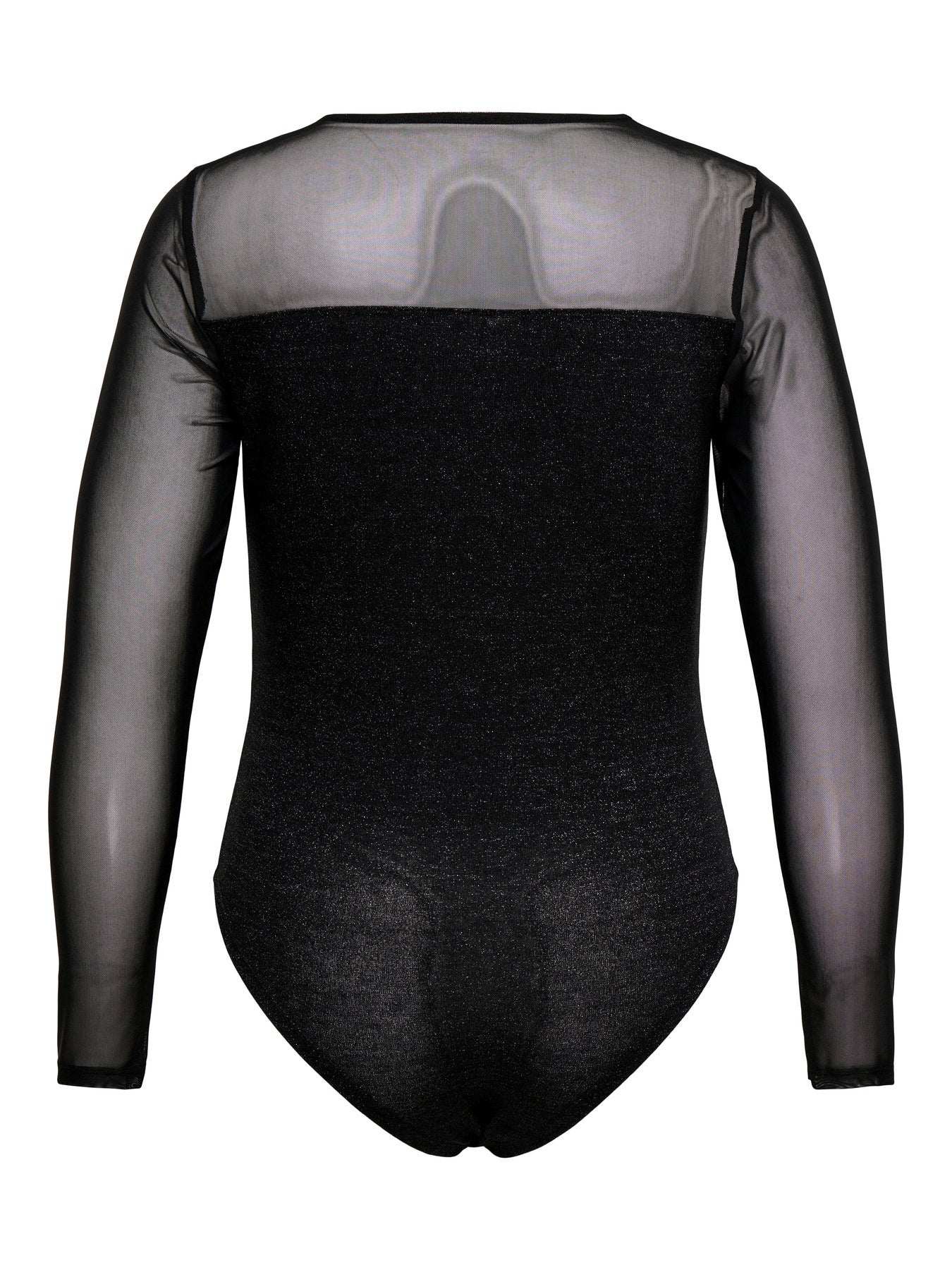 Dos du body noir grande taille avec empiècements transparents en mesh