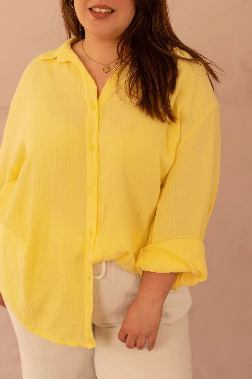 Chemise oversize en gaze de coton - Chemise Cynthia - grande taille -  LAÏLLA