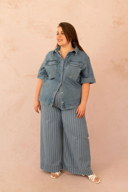 Chemisier en jean oversize - Chemisier Sophie - grande taille -  LAÏLLA
