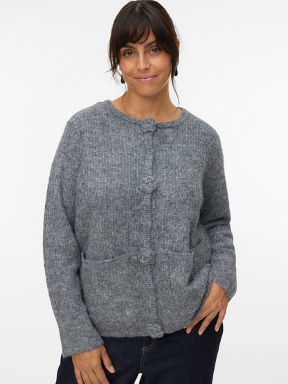 Gilet en maille à boutons fleurs - Gilet Blossom